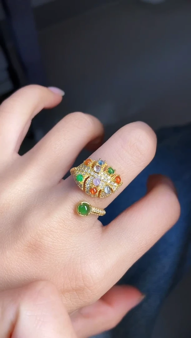 银S925镶嵌戒指翡翠12