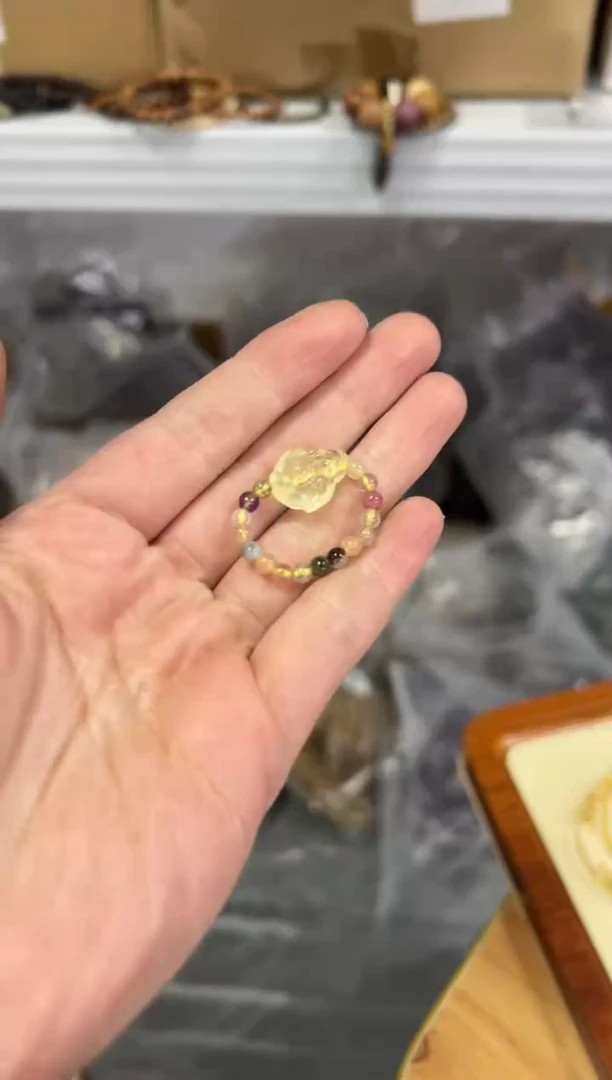 【闪购商品】水晶戒指未镶嵌黄水晶财财多宝戒指[0196]