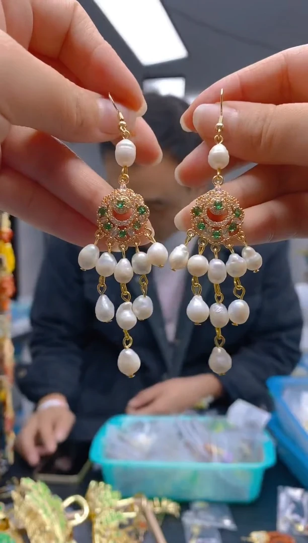 【闪购商品】淡水珍珠耳饰合金043珍珠饰品