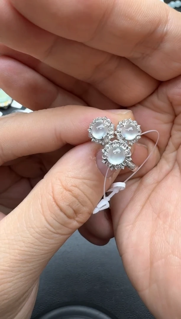 【闪购商品】翡翠耳饰未镶嵌YJ23耳钉戒指