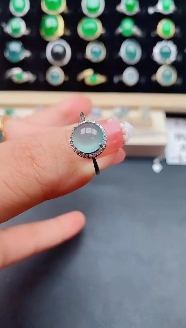 【闪购商品】翡翠戒指银S925镶嵌5800