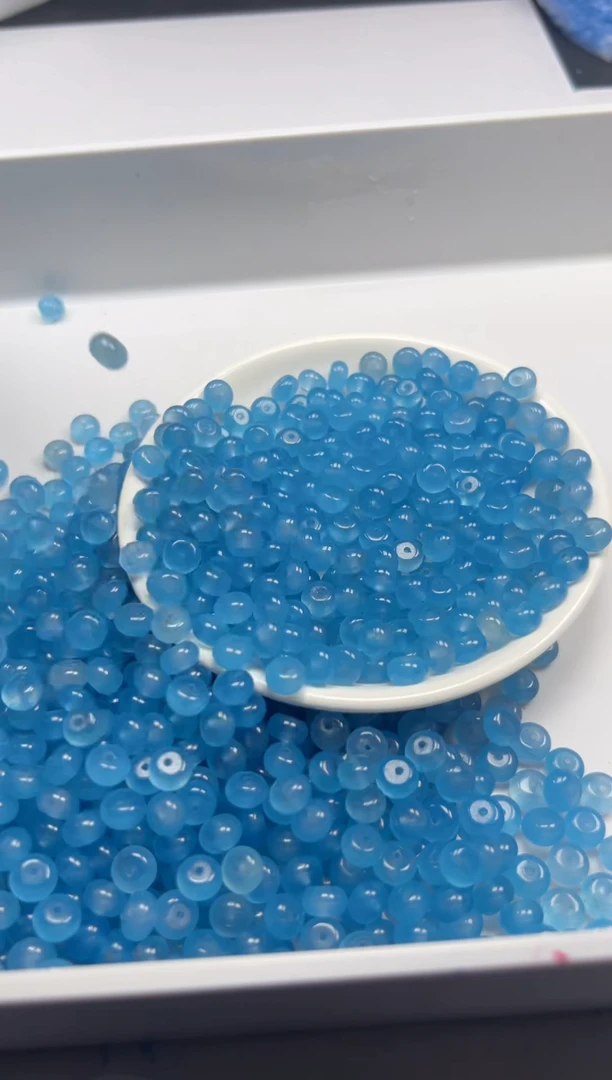 玛瑙/玉髓颈饰未镶嵌w2776海蓝宝算盘8*4mm*30颗