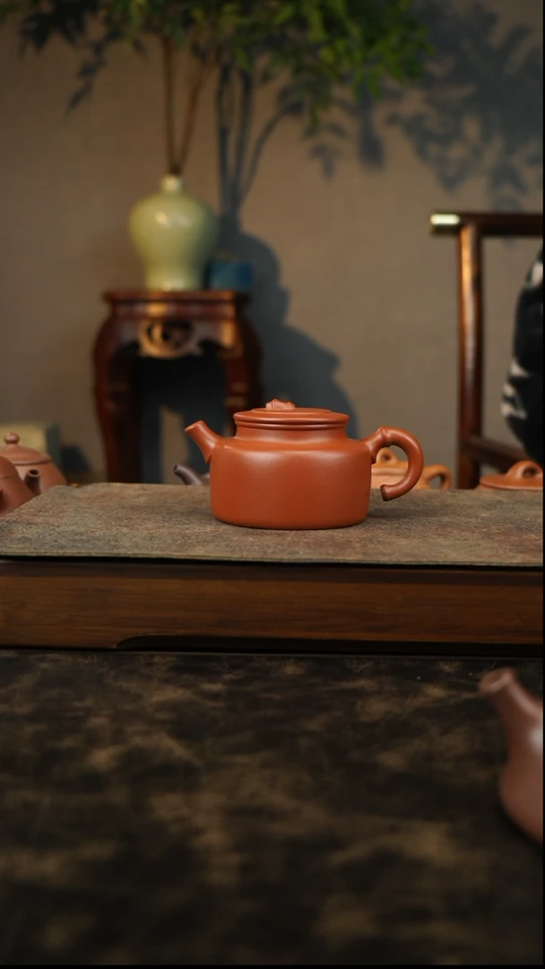 【闪购商品】紫砂壶复刻半手朱泥镜境