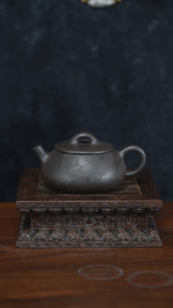 【闪购商品】紫砂茶壶陈春已瓢 黑料 150cc