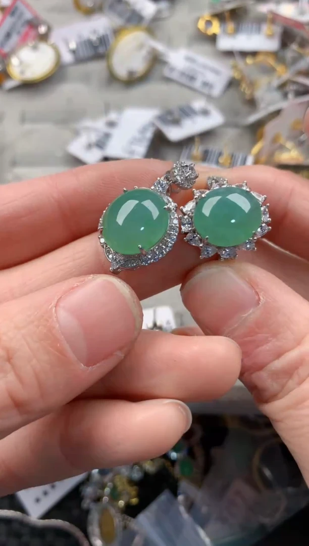 银S925镶嵌戒指翡翠222       4