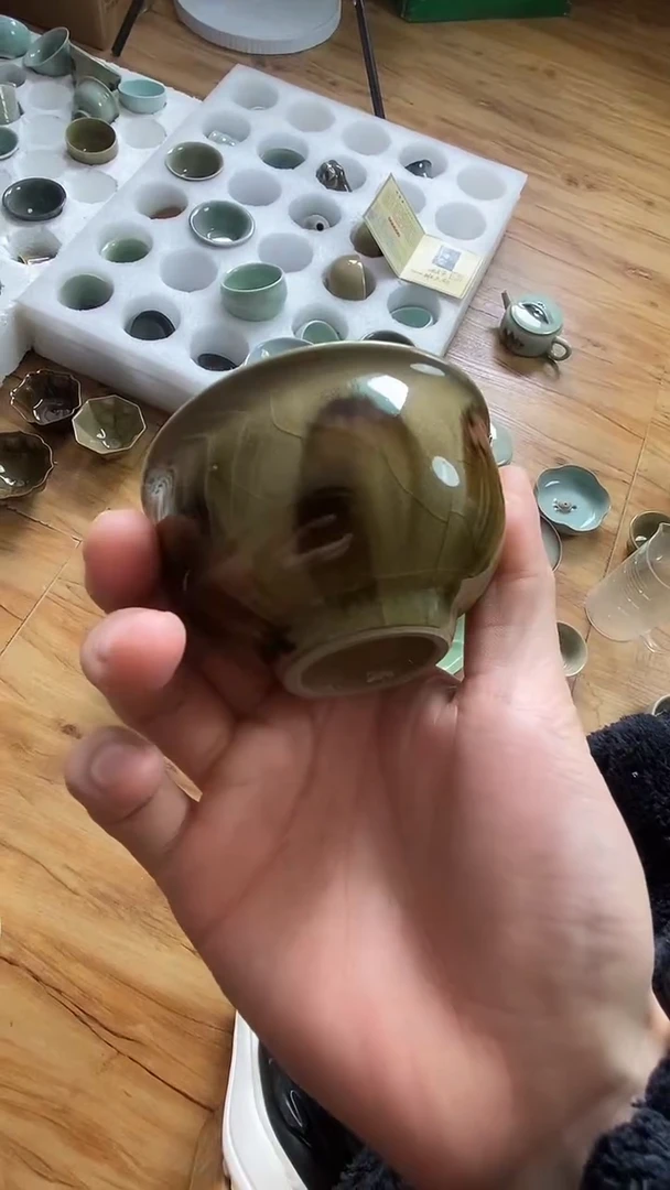 【山隐青瓷】龙窑柴烧杯子    微瑕