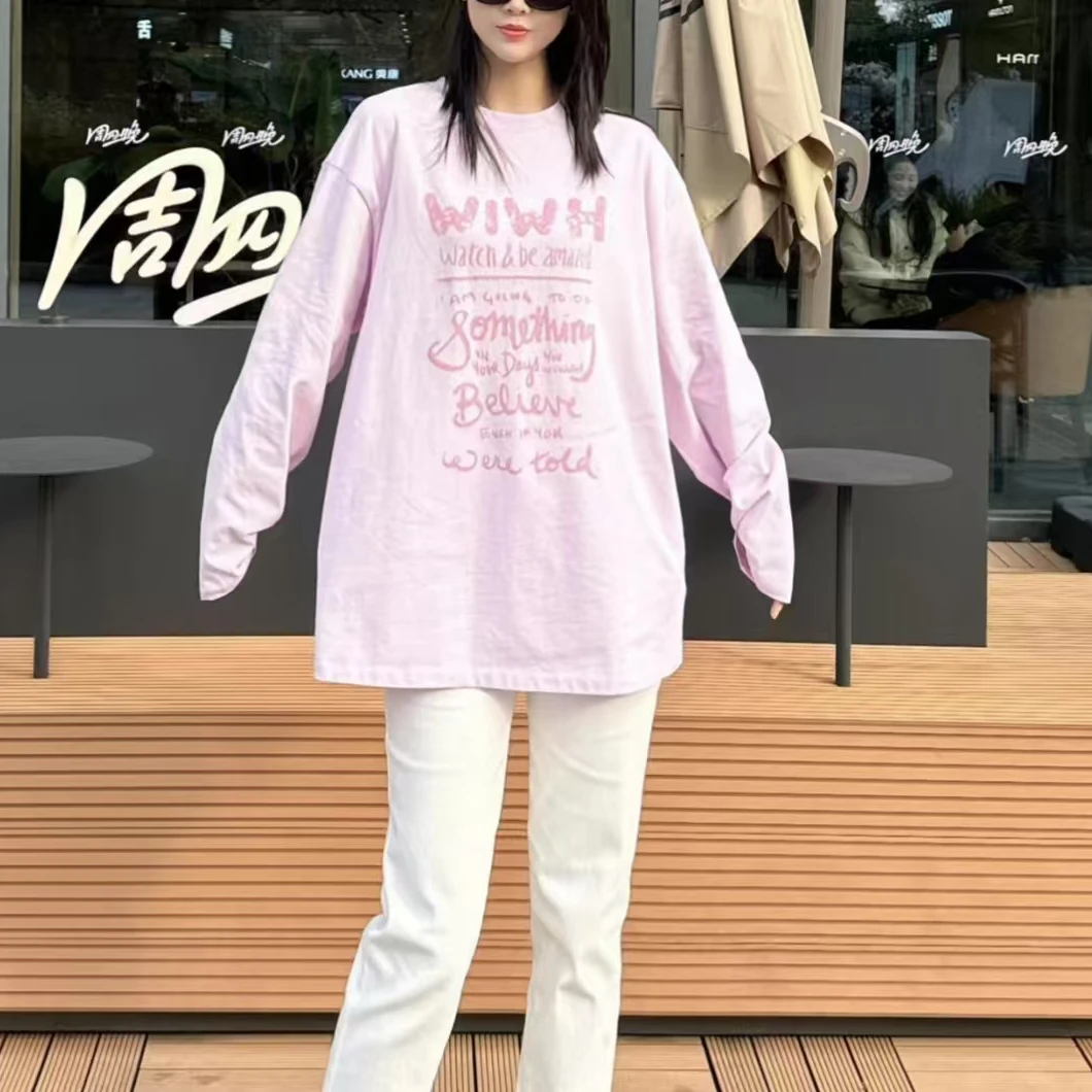【景致设计师买手店】WIWH·25春新款多巴胺紫色系气质百搭长袖T恤
