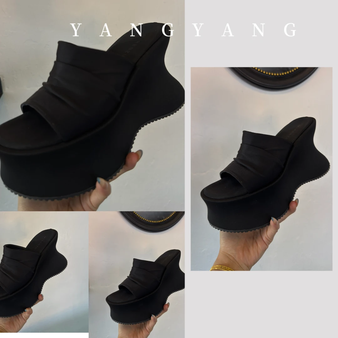 YANGYANG 女鞋简约休闲厚底网红一字拖鞋夏季