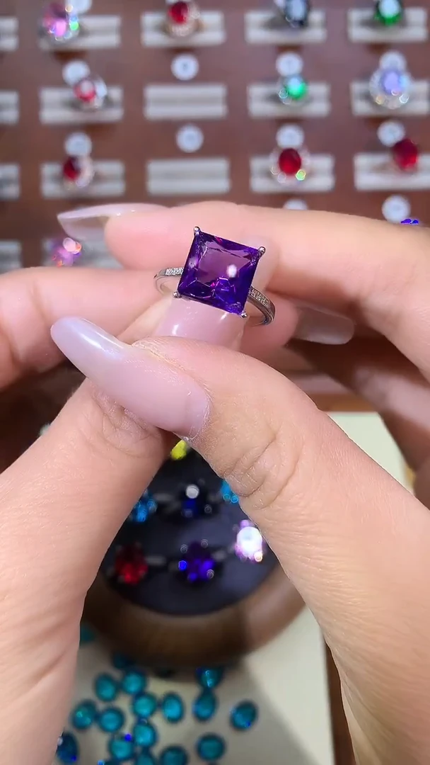 无925银帝王紫戒指