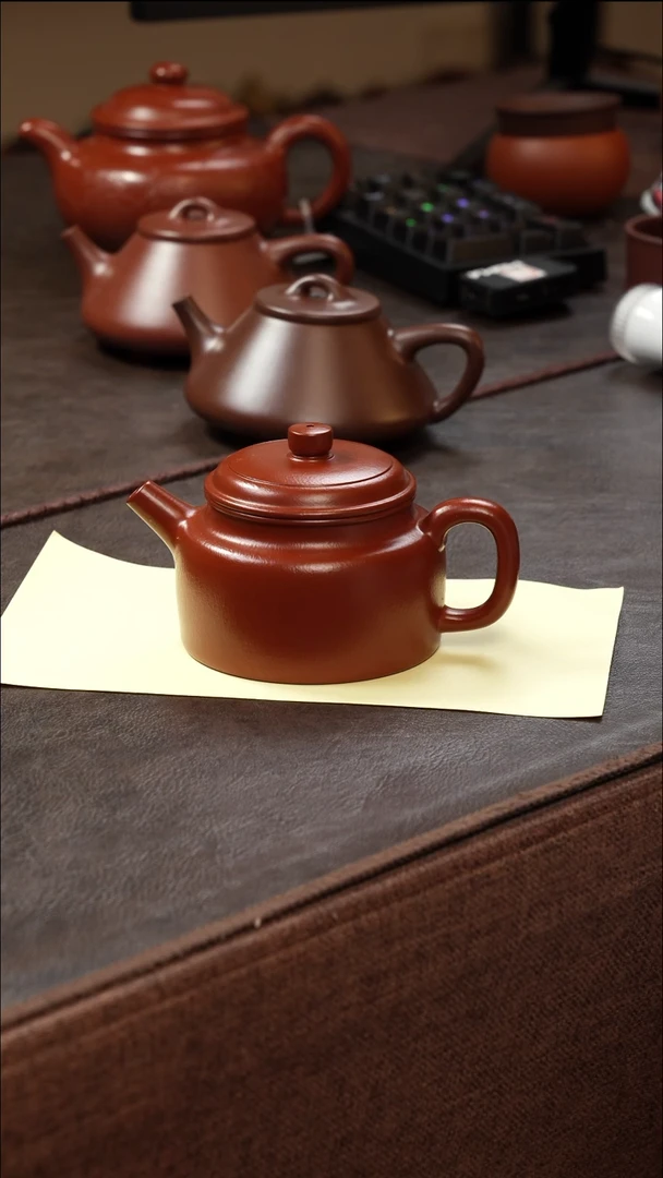 茶壶紫砂壶·15朱泥德钟200cc