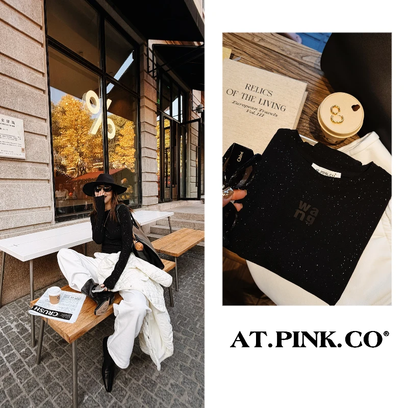 【三三品牌】爆闪大王磨毛长袖t保暖时尚高级感穿搭打底TFT375