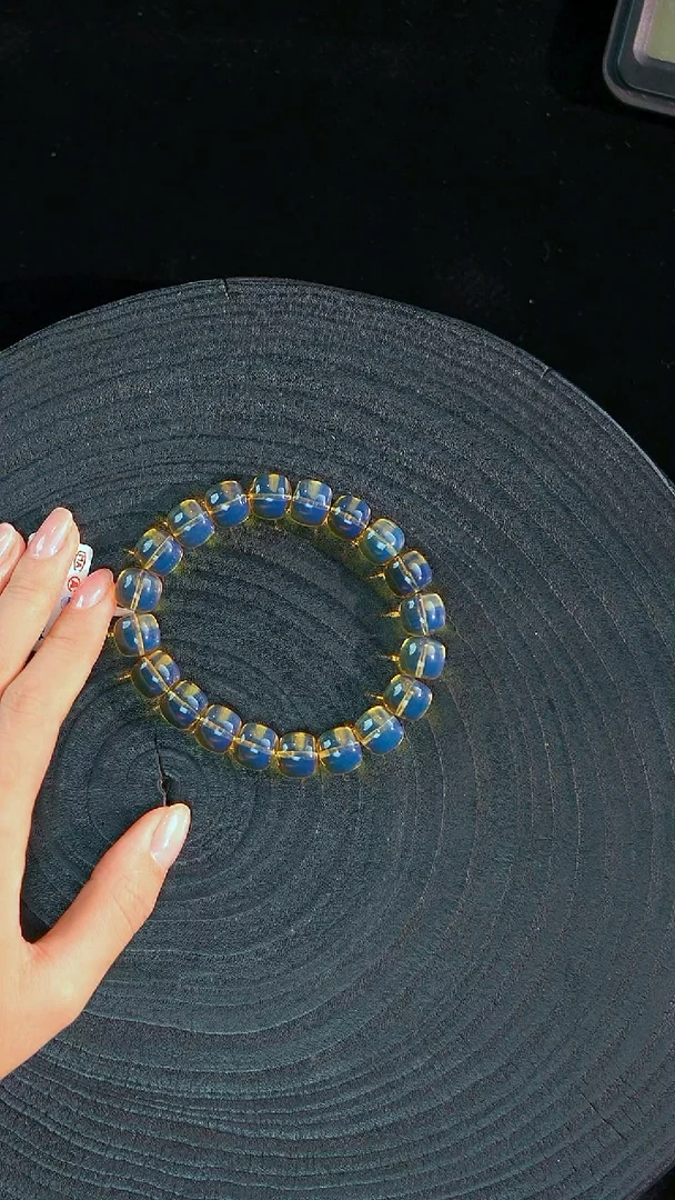 琥珀未镶嵌珠宝奇石11mm蓝珀老型手串
