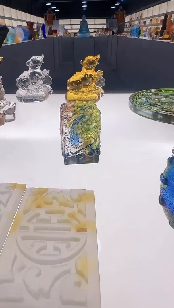 手工艺品琉璃龙纹印章