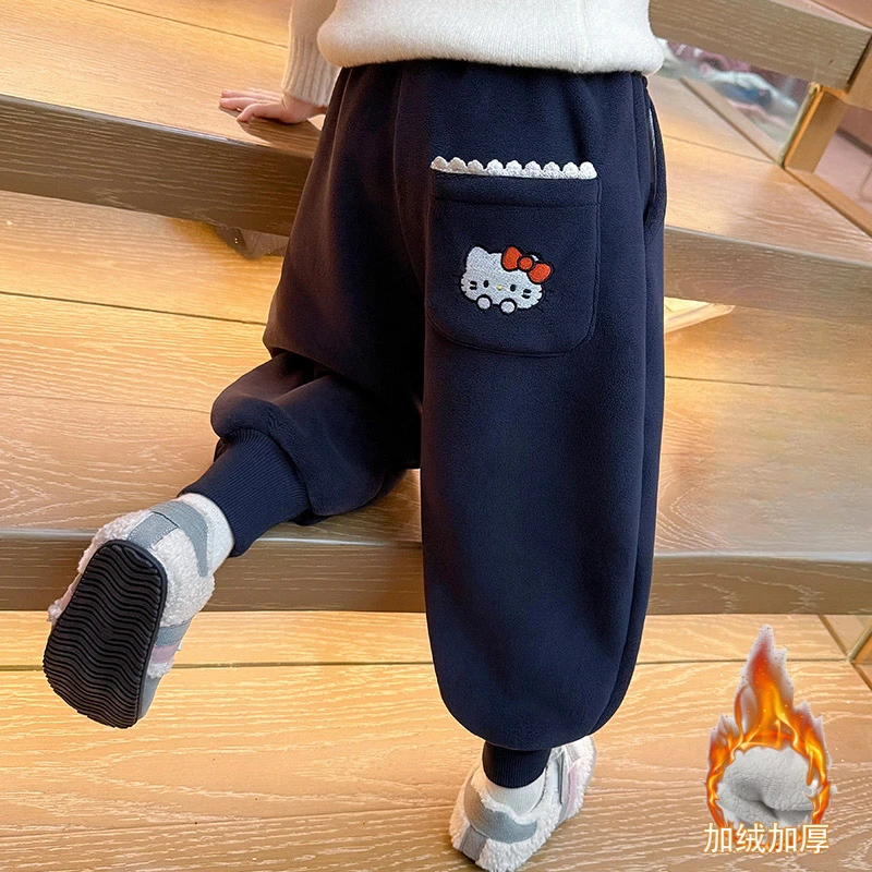 女童加绒暖暖裤子加厚一体双面绒儿童束脚休闲卫裤宝宝秋冬装新款