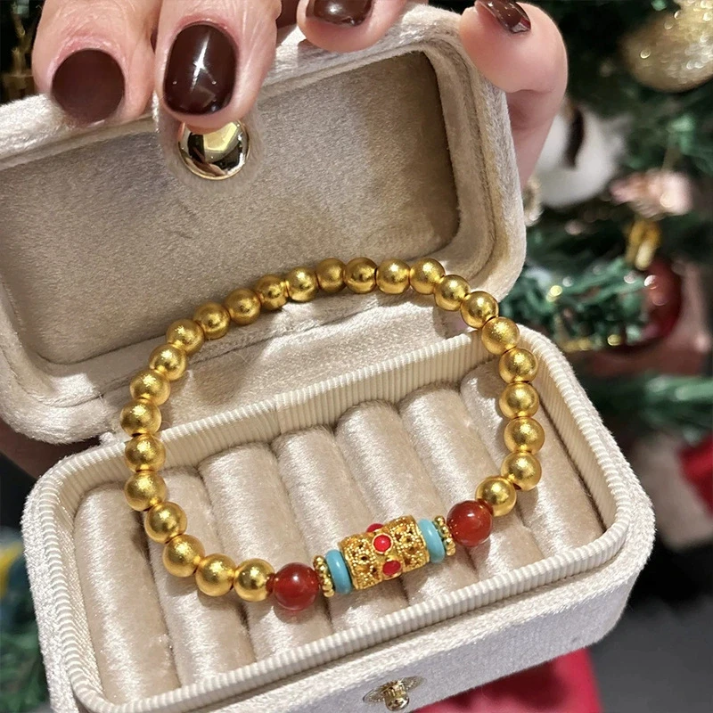 铜合金手链 老铺同款金色百搭珠串手链首饰饰品手饰