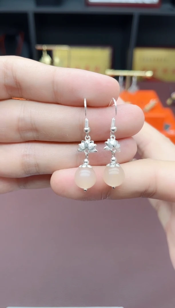 玛瑙/玉髓耳饰银S925镶嵌324000
