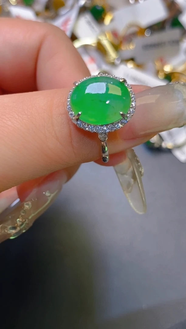 【闪购商品】翡翠耳饰银S925镶嵌天然A货翡翠1