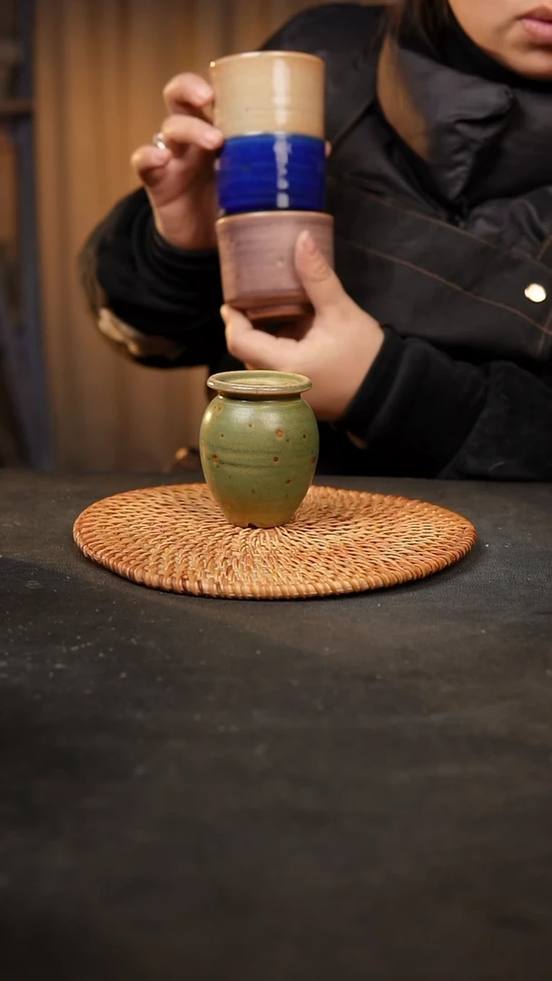 【闪购商品】瓷片泥泥手工花盆口3高7