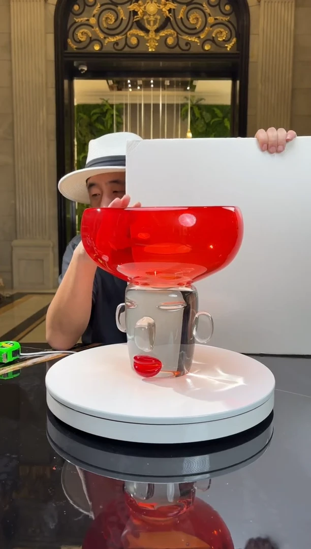 【闪购商品】摆件AJ03243红色人物图腾艺术果碗