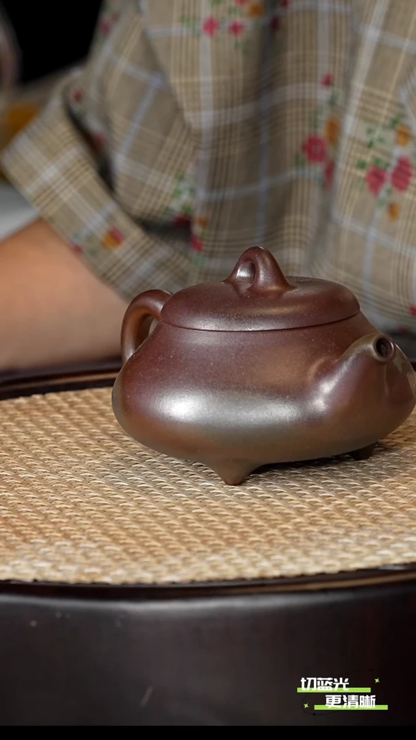 茶壶紫砂宜兴紫砂 zcp 黑墩头柴烧 汉棠石瓢  260cc 送7证 杯子