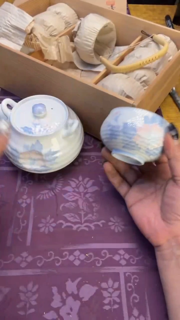 瓷片瓷器瓷器瑕疵瓷瓷155一壶十杯