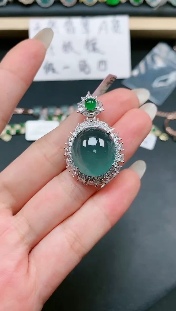 翡翠戒指银S925镶嵌11111