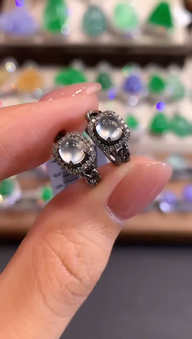 18K金镶嵌翡翠耳饰w15