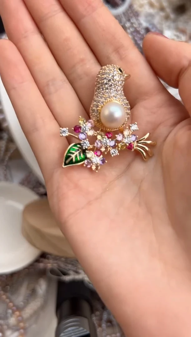 未镶嵌34淡水珍珠胸针