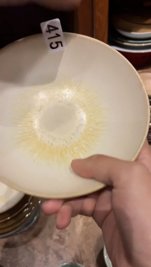 瓷片偏*415窑变白流沙碗碟