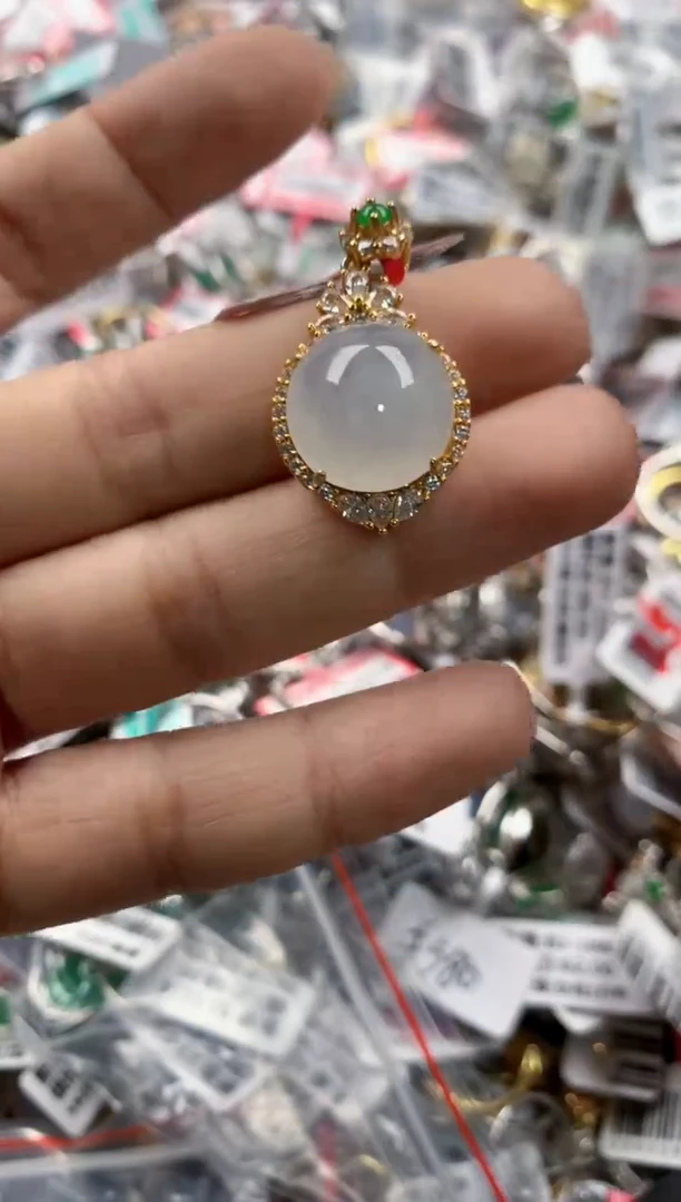 银S925镶嵌戒指翡翠444     9