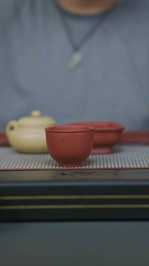 茶壶紫砂红降坡铃铛杯100cc