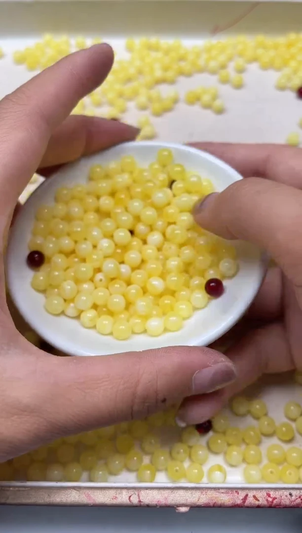 未镶嵌蜜蜡裸石L407 白花蜡6mm30个8.8元