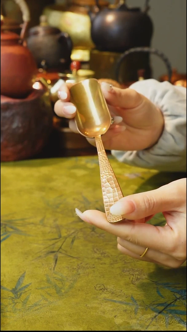 纯紫铜原色取茶勺