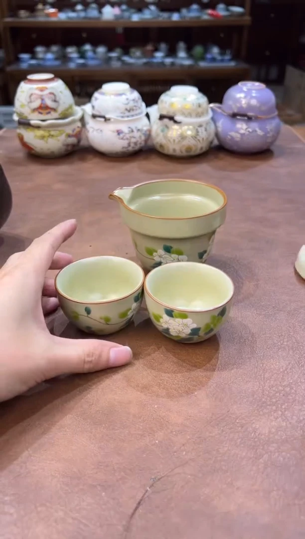 真的很便宜超好看会开片的旅行茶具