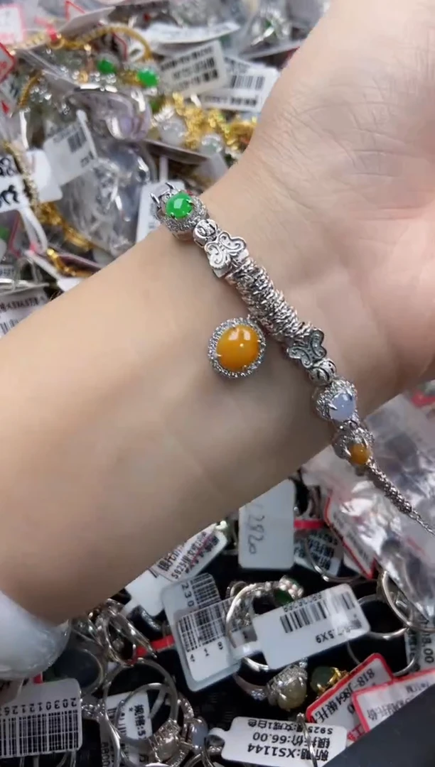 银S925镶嵌戒指翡翠7777   9