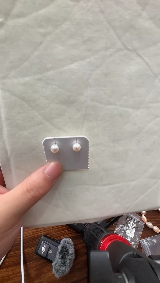 银S925镶嵌耳饰海水珍珠海水akoya素钉