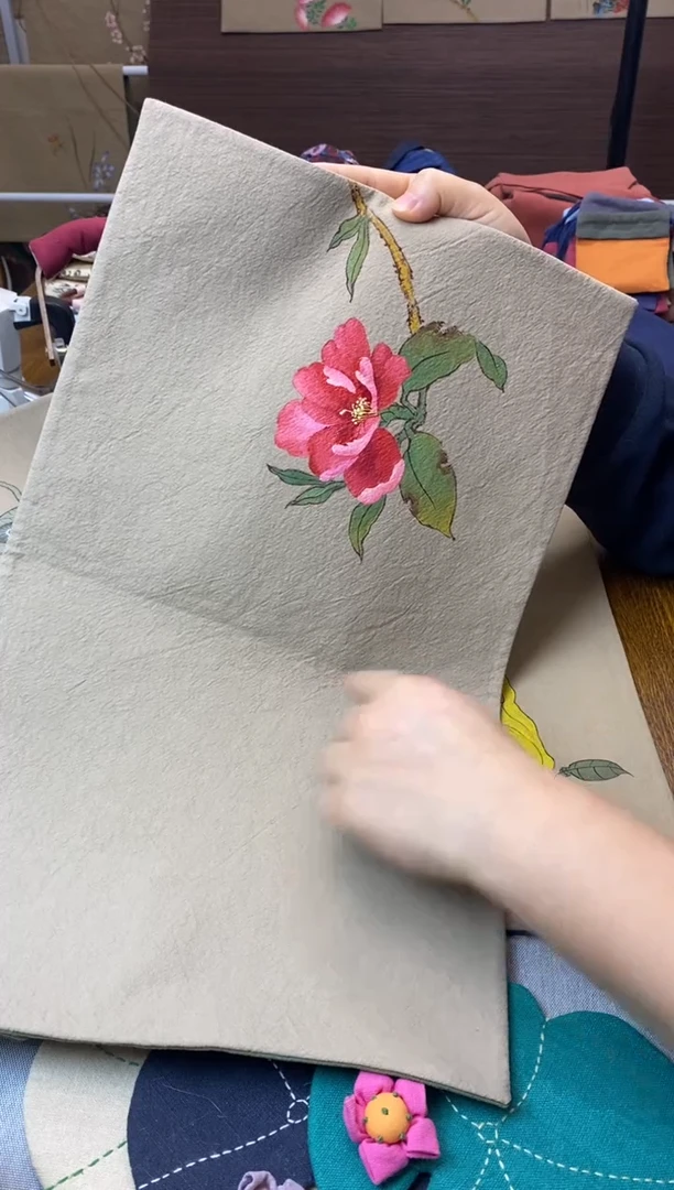 手绘茶席（山茶花）