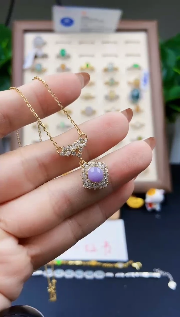 颈饰银S925镶嵌翡翠21