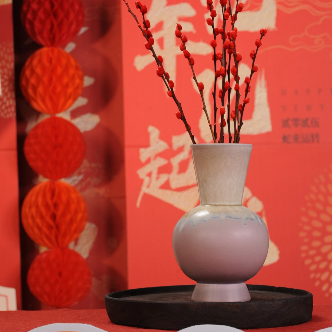 【tyx渐变紫天球瓶】手绘艺术感花瓶