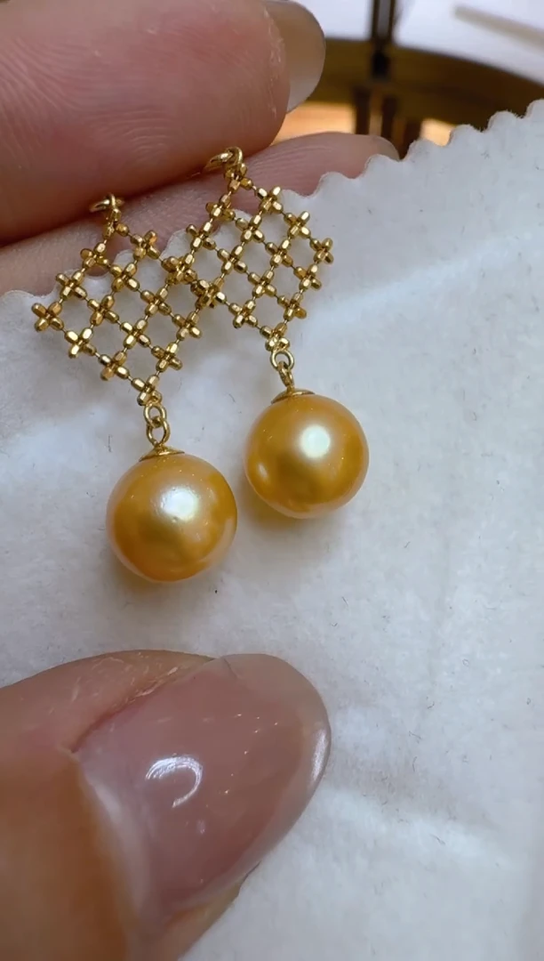 18K金镶嵌耳饰海水珍珠多样性团购发一件