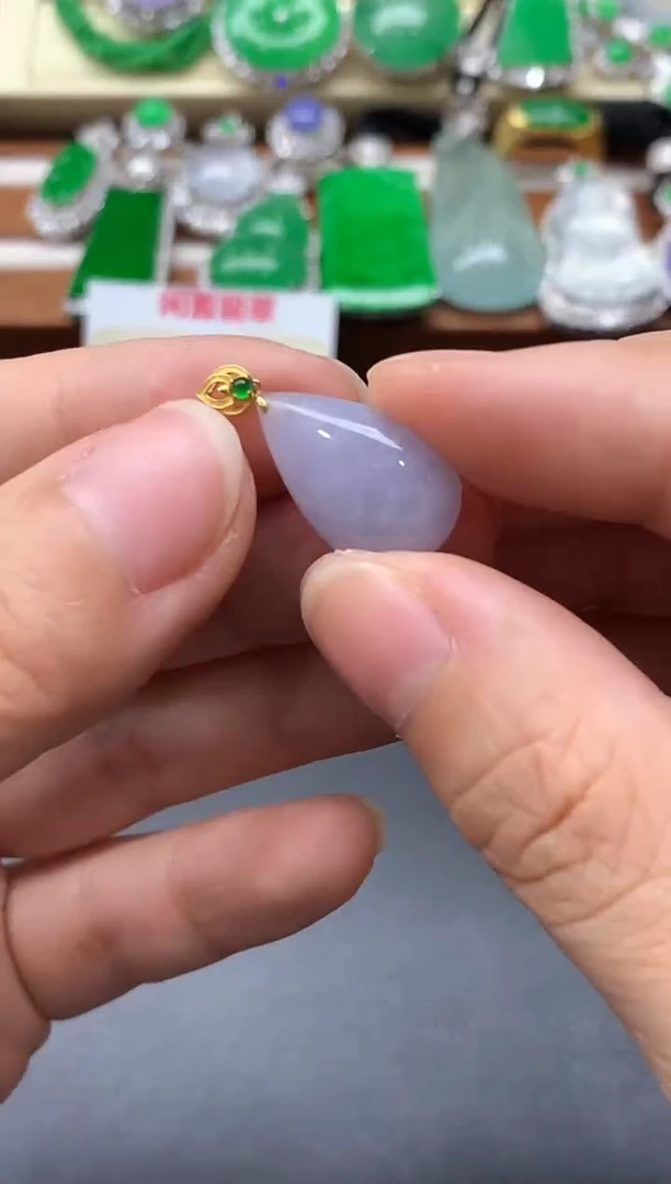 颈饰18K金镶嵌翡翠411-中国好珍宝