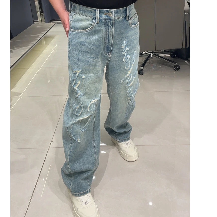 DIKALOFERRE迪卡里奥费雷D52NZ871新疆长绒棉重工pansk冰蓝牛仔裤
