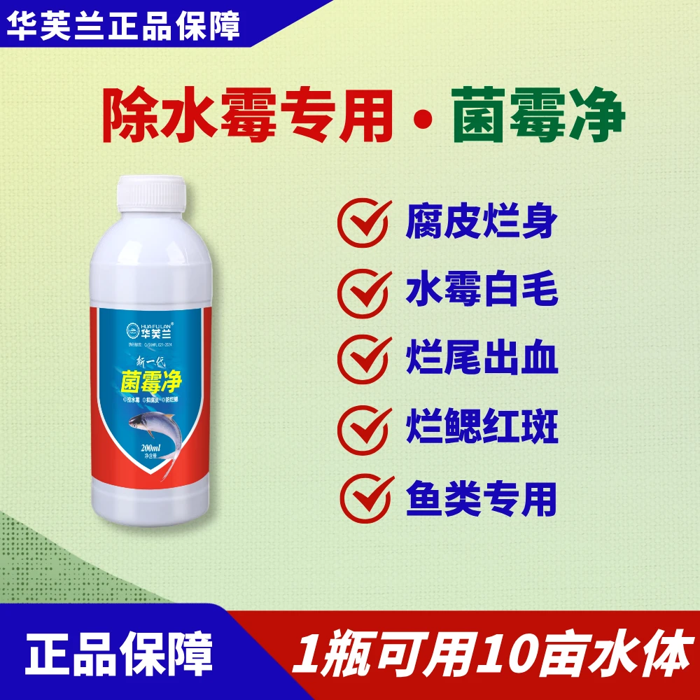 华芙兰正品菌霉净，冷水鱼类专用，快速处理水霉，鳃霉，不伤鱼体