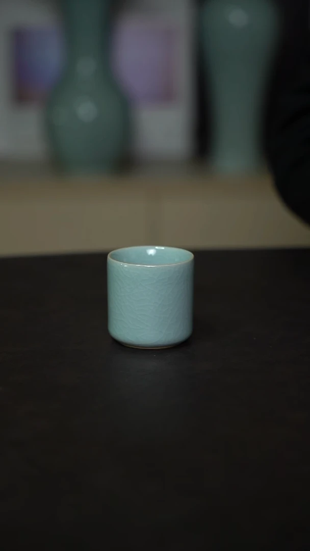 杯子瓷粉青釉直口杯