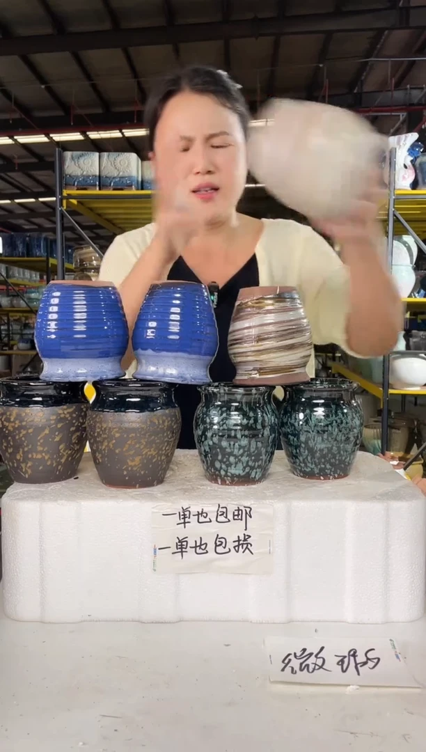 宜兴紫砂粗陶花盆