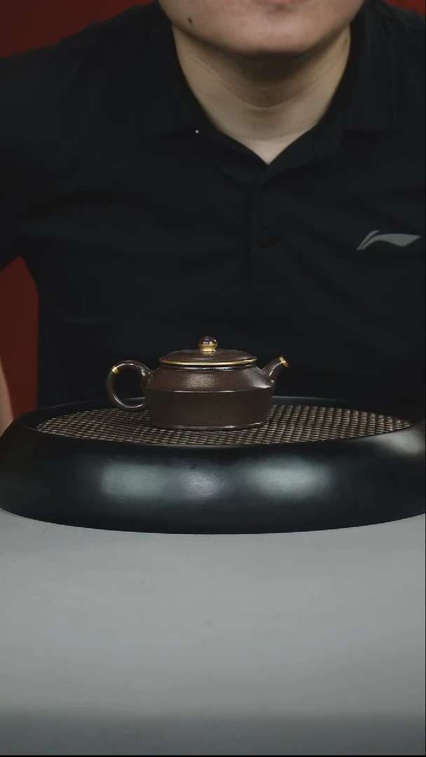 茶壶紫砂茄皮紫 曼舒 描金