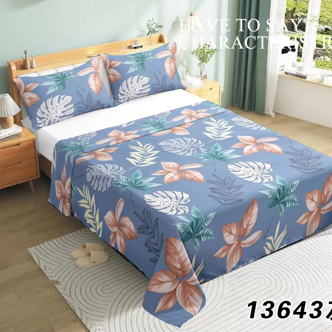 细纹粗布床单--花赏灰240*240