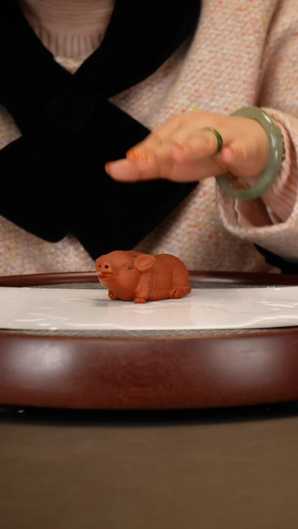 【闪购商品】紫砂茶宠清水泥福猪