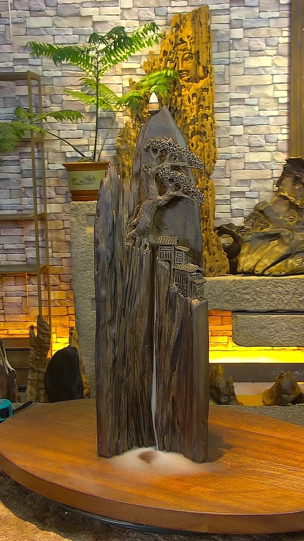 木金丝楠阴沉木山水摆件