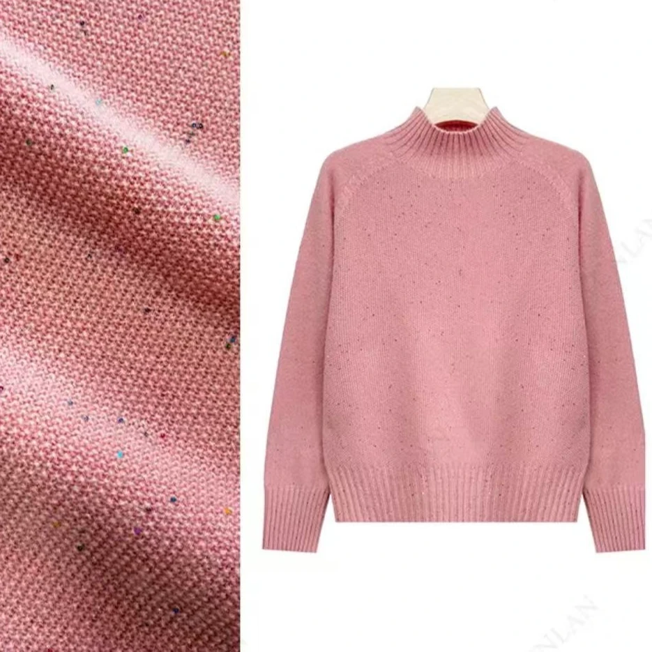 时尚无缝一体打底针织衫中领满天星上衣FD073-780